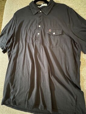 Criquet Black Short Sleeve Polo with Chest Pocket